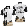 Polo pétanque blanc argyle avec lettrage Je n'ai pas besoin de thérapie j'ai pétanque et trois boules sur sable