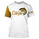 T-shirt manches courtes pêche carpe écailles, illustration carpe miroir et écailles ambrées, accessoire personnalisable