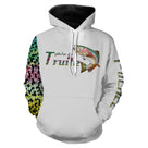 Sweat zippé pêche truite écailles léopard, prénom brodé multicolore, vêtement halieutique moucheur unisexe
