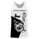 Sweat à capuche all-over pêche silure noir et blanc silure et pêcheur Fish On unisexe