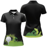 Polo Golf Noir Personnalisé, Motif Terrain Golf Vert - Confort Optimal pour Amateurs et Pros - CT04072313 Polo Femme