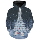 Sweat-shirt Noël variante avec arbre de Noël et neige