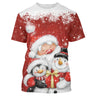 Pull Festif de Noël: Père Noël et Bonhomme de Neige - Confort Hivernal - CT04112334 T-shirt