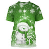 Sweat à Capuche Vert Noël – Bonhomme de Neige Enjoué avec Cadeau et Éclat Hivernal - CT04112348 T-shirt All Over Unisexe