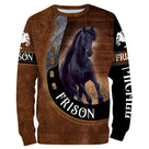 Hoodie capuche anti-UV cheval Frison effet cuir brun frison noir baroque
