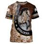 T-shirt cheval Appaloosa personnalisé all-over effet cuir tachetée avec Appaloosa cabrée et fer à cheval