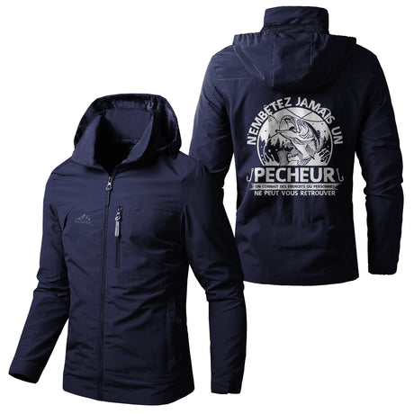 Veste Imperméable et Coupe-Vent - N'embêtez Jamais Un Pêcheur, Cadeau Humour Pêcheurs - CT05092350 Marine