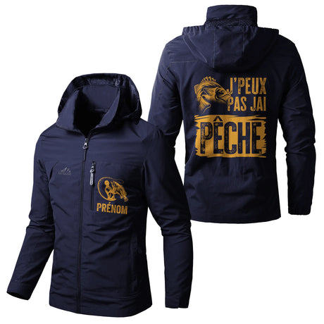 Veste Imperméable et Coupe-Vent - J'peux Pas J'ai Pêche, Cadeau Humour Pêcheur - CT05092353 Marine