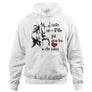 Sweat capuche cheval femme blanc motif cheval cabré encré en noir citation Juste une fille qui aime les chevaux
