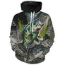 Sweat à capuche all-over peau du crapet poisson-soleil multicolore vert bleu orange