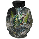 Sweat à capuche all-over peau du crapet poisson-soleil multicolore vert bleu orange
