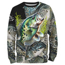 Sweater all-over peau du crapet poisson-soleil multicolore écailles brillantes