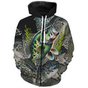Sweat à capuche zippé all-over peau du crapet poisson-soleil multicolore