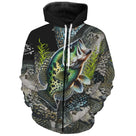 Sweat à capuche zippé all-over peau du crapet poisson-soleil multicolore