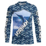 T-shirt all-over pêche marlin bleu prénom personnalisé vue dos camouflage marin