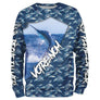 Sweater all-over pêche marlin bleu en saut prénom personnalisé big game fishing