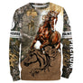 Hoodie capuche anti-UV Paint Horse camouflage forêt Paint Horse marron randonnée