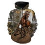 Sweat zippé all-over Paint Horse camouflage forêt Paint Horse marron coupe unisexe