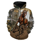 Sweat zippé all-over Paint Horse camouflage forêt Paint Horse marron coupe unisexe