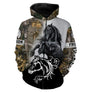 Sweat zippé all-over Frison camouflage forêt frison noir coupe unisexe