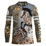 Manches longues anti-UV Appaloosa camouflage forêt feuillage Appaloosa cabrée