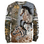 Hoodie capuche anti-UV Appaloosa camouflage forêt Appaloosa cabrée randonnée