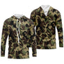 Hoodie capuche anti-UV camouflage forêt vert kaki olive noir pour pêcheurs et chasseurs