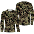 Manches longues camouflage forêt vert olive coupe unisexe pour sous-bois