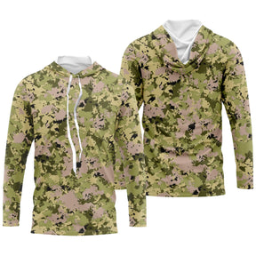 Hoodie capuche anti-UV camouflage pixel digital vert sauge tactique pour pêcheurs chasseurs