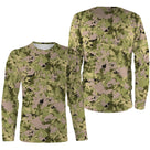 Manches longues camouflage pixel digital vert sauge coupe unisexe approche