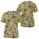 T-shirt all-over camouflage pixel digital vert tactique coupe unisexe chasse pêche