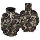 Hoodie camouflage Woodland vert kaki brun foncé pour pêcheurs chasseurs