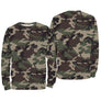 Sweater all-over camouflage Woodland vert brun manches longues unisexe outdoor
