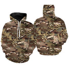 Hoodie camouflage MultiCam multi-terrain brun vert sable pour pêcheurs chasseurs