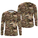 Manches longues anti-UV camouflage MultiCam multi-terrain brun vert et sable all-over