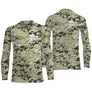 Manches longues anti-UV camouflage digital pixel vert clair coupe unisexe été