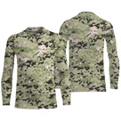 Manches longues anti-UV camouflage digital pixel vert clair coupe unisexe été