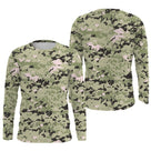 Manches longues anti-UV camouflage digital pixelisé vert clair all-over outdoor