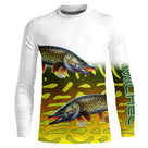 Sweat à capuche pêche brochet double, double illustration esox vert tacheté, vêtement chaud pour brocheteur