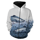 Polo zippé manches longues pêche saumon double, tenue technique pour guide saumonier personnalisée