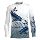 Tee shirt anti UV pêche poisson chat vue dos, motif peau granuleuse, vêtement technique pour silurophile en bateau