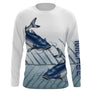 T-shirt anti UV manches longues pêche silure catfish, illustration géants moustachus et hameçons, vêtement halieutique
