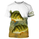 T-shirt manches courtes pêche perche, design double prises et peau écaillée, accessoire personnalisable pour verticaleur