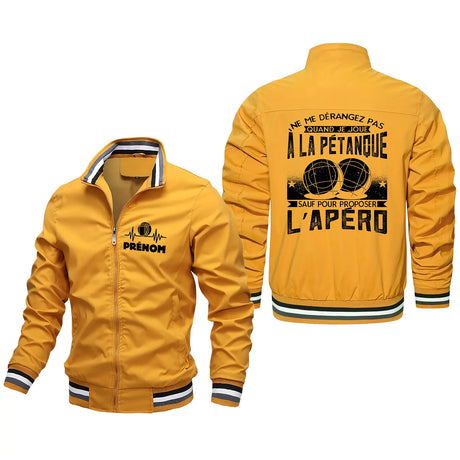 Veste De Pétanque Professionnel Avec Prénom Et Logo Personnalisés, Cadeau Humour Boulistes - CT06092339 Jaune