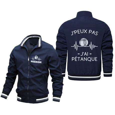 Veste De Pétanque Avec Prénom Et Logo Personnalisés, J'peux Pas J'ai Pétanque, Cadeau Humour Boulistes - CT06092340 Marine