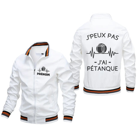 Veste De Pétanque Avec Prénom Et Logo Personnalisés, J'peux Pas J'ai Pétanque, Cadeau Humour Boulistes - CT06092340 Blanc