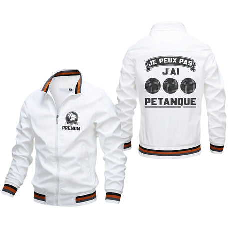 Veste De Pétanque Avec Prénom Et Logo Personnalisés, J'peux Pas J'ai Pétanque, Cadeau Original Boulistes - CT06092341 Blanc