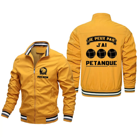 Veste De Pétanque Avec Prénom Et Logo Personnalisés, J'peux Pas J'ai Pétanque, Cadeau Original Boulistes - CT06092341 Jaune