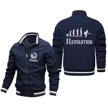 Veste De Pétanque Avec Prénom Et Logo Personnalisés, Boulistes Révolution, Cadeau Original Fan De Pétanque - CT06092342 Marine