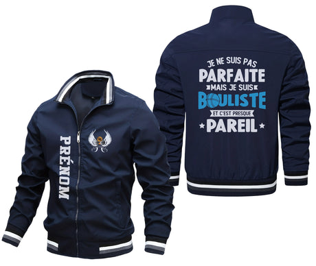 Veste De Pétanque Avec Prénom Et Logo Personnalisés, Je Ne Suis Pas Parfait Mais Je Suis Bouliste - CT06092344 Marine